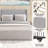 Size Bed Frame With 4 Storage Drawers And Wingback Headboard, Button Tufted Design,-1606682236-1606682239