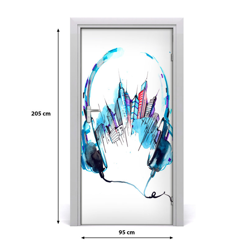 Music City Door Decal, 80.7" H x 37.4" W