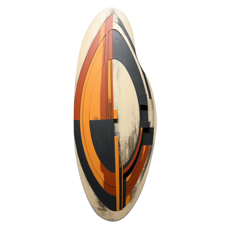 Cristantello - art moderne asymétrique en métal incurvé de style Mid-Century, H 30 po x l 11 po