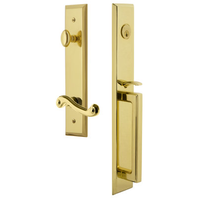 Fifth Avenue One-Piece Complete Inactive Dummy Handleset with D Grip and Newport Lever
