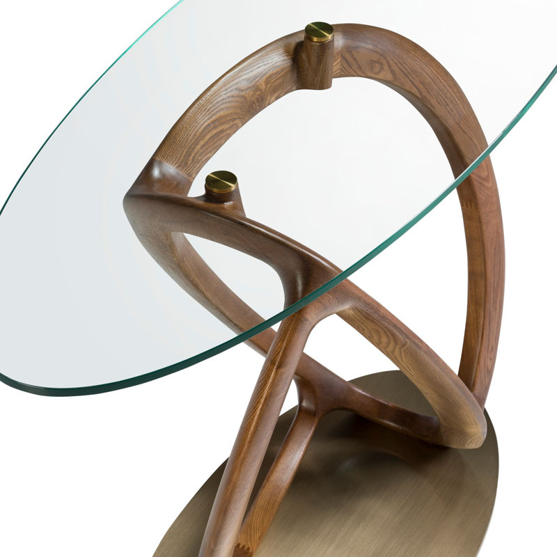 45cm Glass Top Console Table