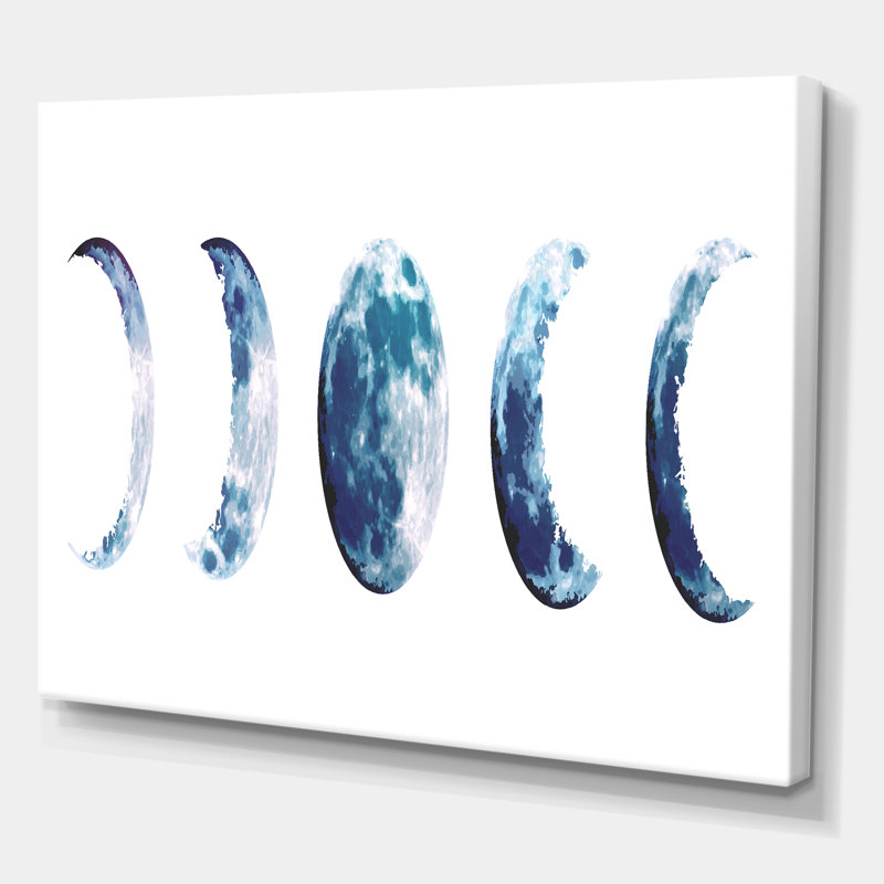 Magic Blue Moon Phases - impression sur toile tendue, H 30 po x l 40 po x 1,5 po