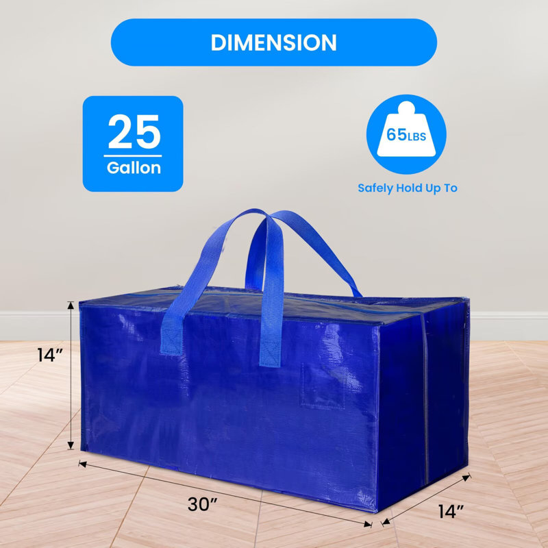  Paquet de 10 sacs de déplacement extra larges avec sangles de sac à dos, poignées / fermetures à glissière robustes, fourre-tout robuste pour le déplacement, camping, économie d'espace, bleu