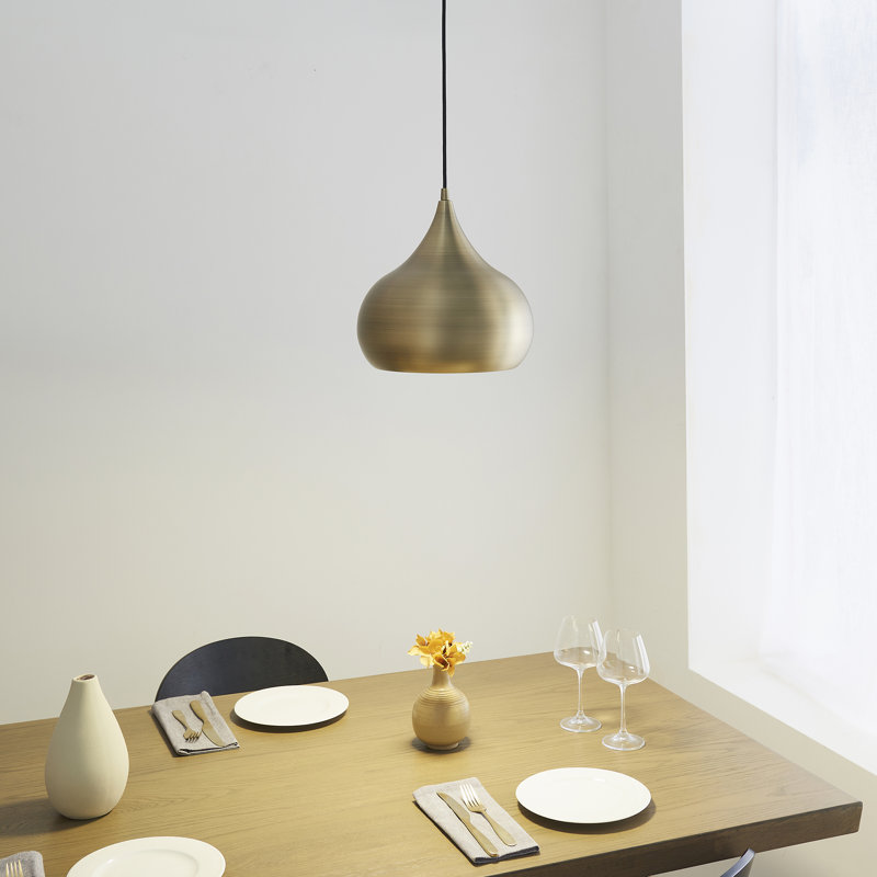 Tessier 1 - Light LED Teardrop Pendant, Matt Antique Brass Effect Plated