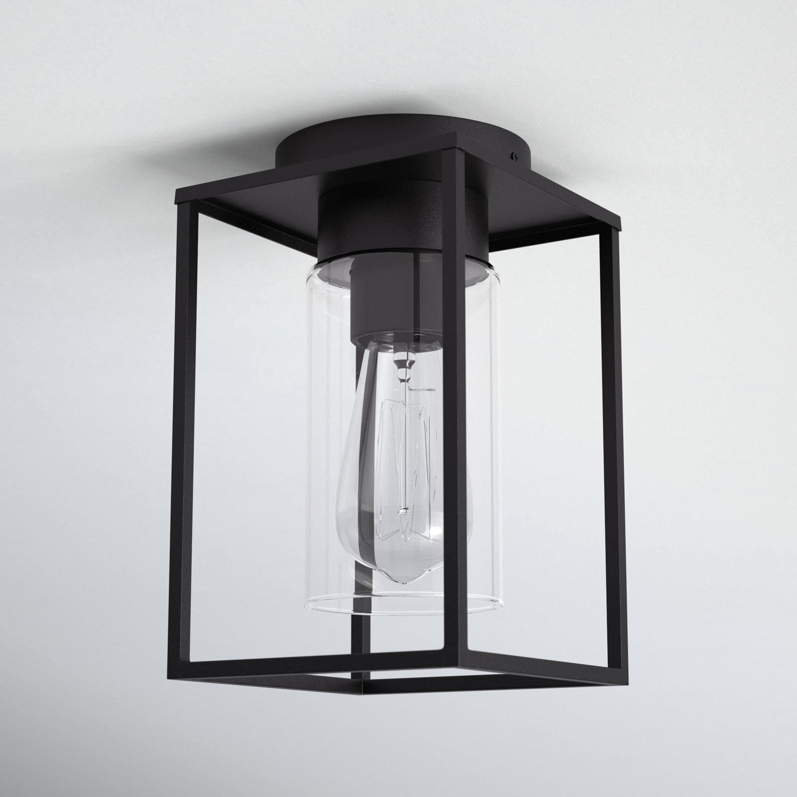 Jordana Rectangle Outdoor Flush Mount, Black