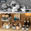 Organisateurs de maison coulissants, organisateur de salle de bain transparent à 2 niveaux avec séparateurs, plateau de meuble-lavabo polyvalent, cuisine, organisateurs de placard et bacs de rangement pour armoire, garde-manger