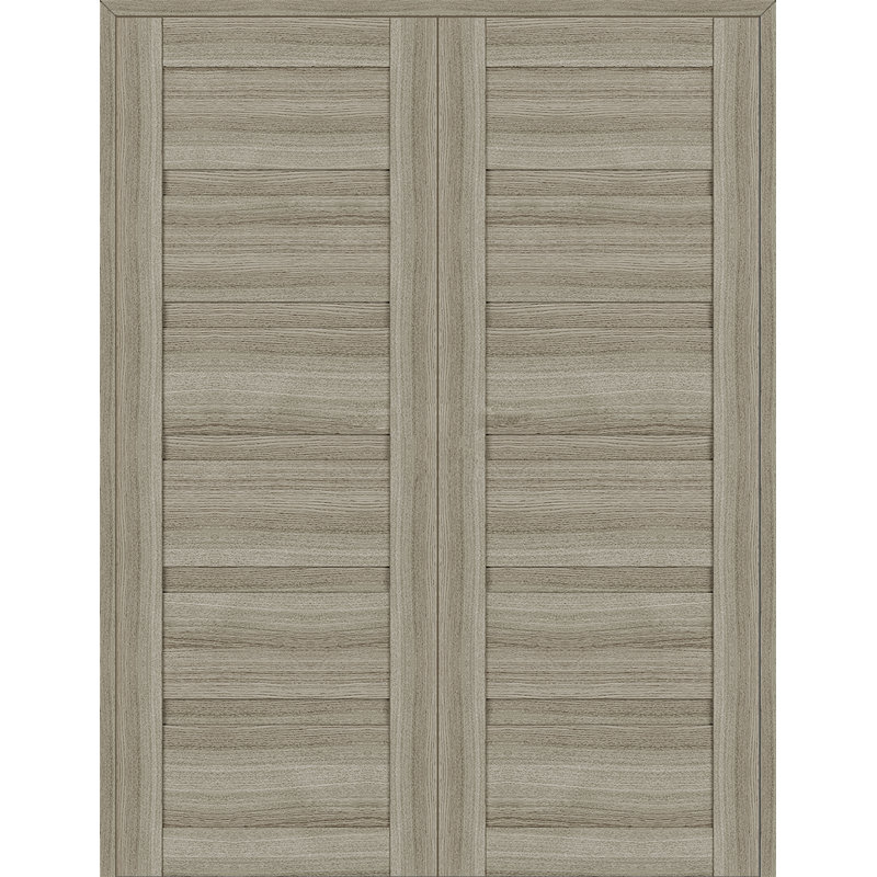 Porte standard à persiennes en bois manufacturé à panneaux, 72" x 84", Shambor, Réversible