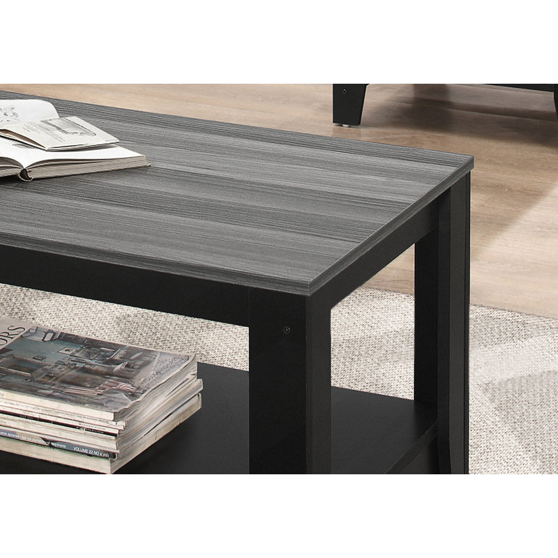 Ensemble de table de salon transitionnel avec tables basses, tables de bout et tables d'appoint, finition aspect bois pour un rangement généreux et polyvalent