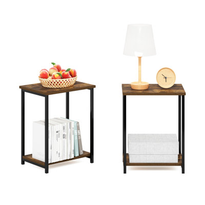 Adalid 2 Piece Industrial Metal Frame End Table Set