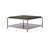 Square Coffee Table with Wood Top, Stainless Steel Frame, and Tempered Glass Shelf, 39"