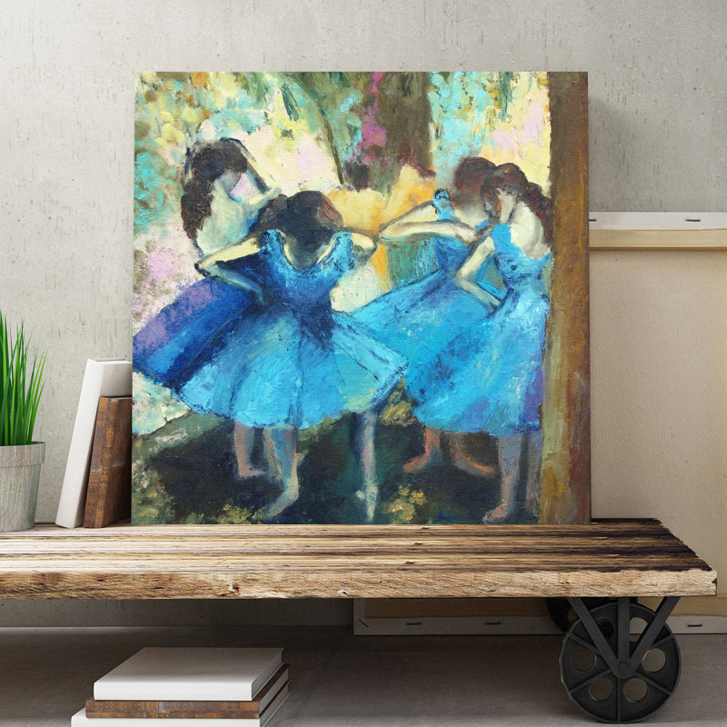 Dancers in Blue by - Wrapped Canvas - Framed Print, 76cm H x 76cm W