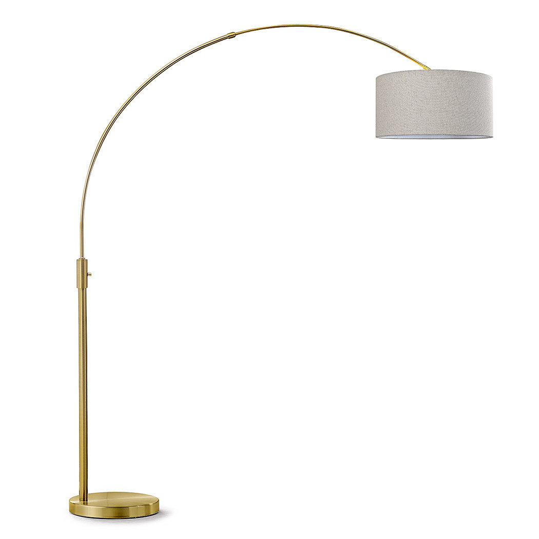 Ponsell 81'' Brushed Brass Arched Floor Lamp Mercer41 Shade 