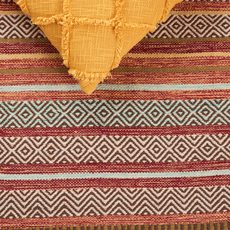 Montauk Hand Woven Cotton Striped Rug, Rectangle 5' x 8'