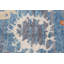 Tapis classique turc Oushak bleu rétro pour un décor élégant et sophistiqué
