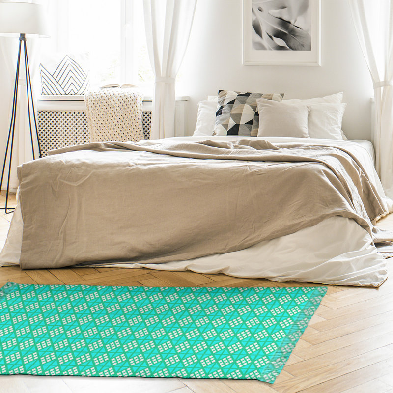 Tapis bleu-vert diamants area Mcguigan, Oui