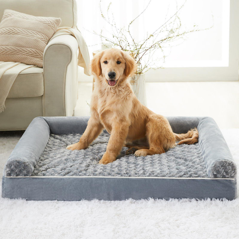 Lit pour chien, lit pour chien imperméable avec housse amovible et lavable, gris, Gris