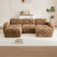 Canapé en velours avec repose-pieds mobile Boneless-1802462338