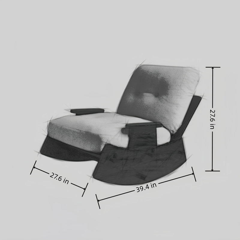 Chaise berçante moderne en bois massif rembourré