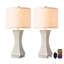 Lampe de table moderne en résine à intensité variable 24,5 po avec port USB pour salon / chambre à coucher-955411315