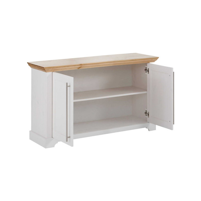 Galbin 94.2cm Solid Wood Sideboard, White/Honey