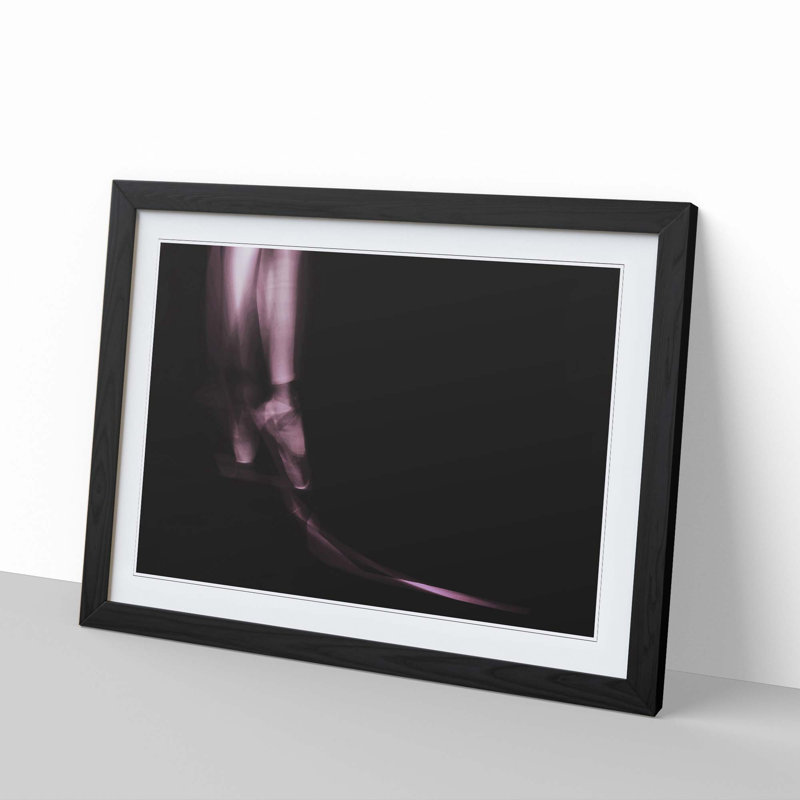 Ballerina in Abstract - Picture Frame Painting Print, Black Framed, 27cm H x 36cm W x 2cm D