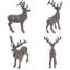 Statue de cerf en fonte, figurine de renne de Noël, sculpture de décoration rustique d'élan rustique brun debout sur une tablette intérieure