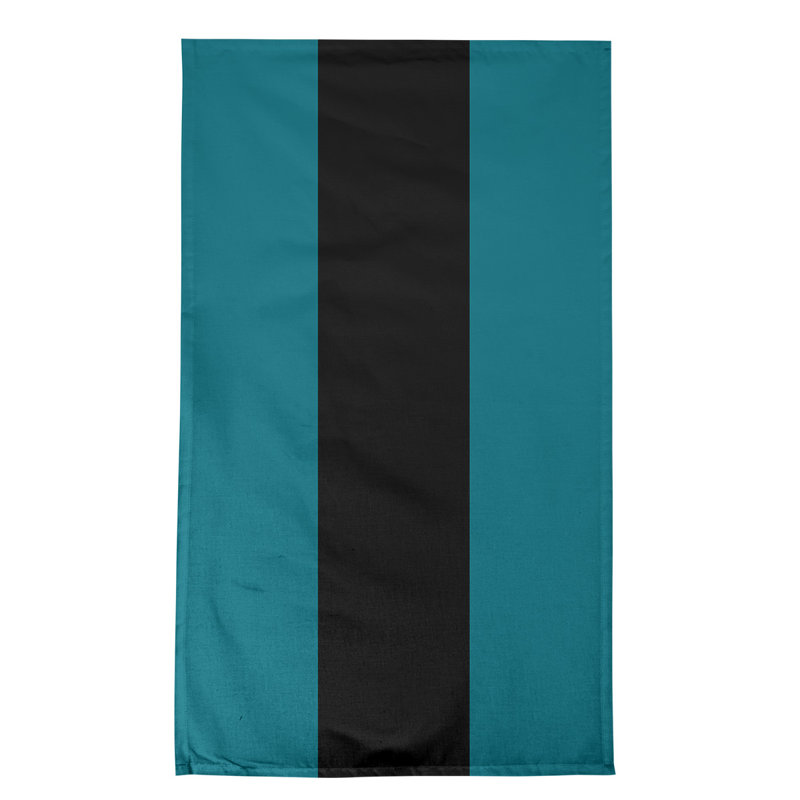Anaheim Stripe Tea Towel Kitchen Towel, Cotton Twill, Deep Pacific Teal/Black/Deep Pacific Teal