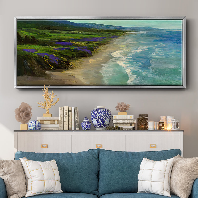 Deca Montara Beach, reproduction sur toile encadrée, H 8 po x l 20 po x P 1,5 po, Toile argentée avec cadre flottant