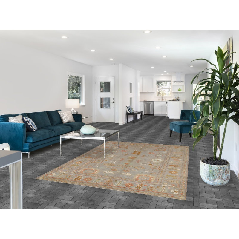 Tapis gris All-Over Oushak 6 x 8