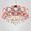 Lustre en cristal 20 pouces avec fleurs roses et blanches