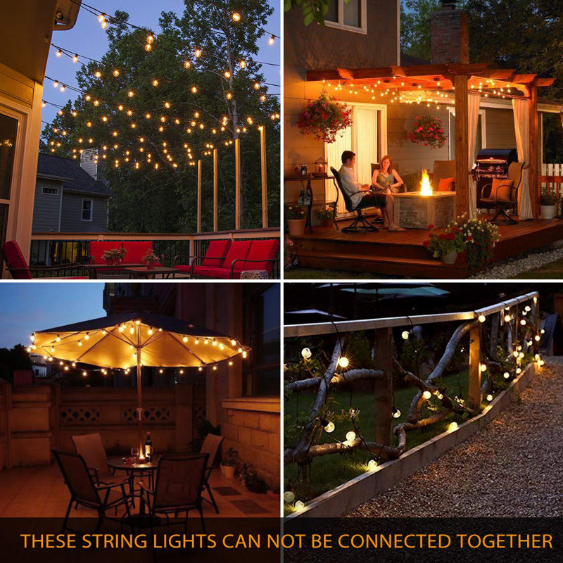 25ft 25-Bulb Outdoor Globe String Light with 5W G40 Bulbs Connectable