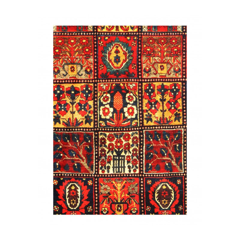 Hanan Hand Knotted Area Rug in Red
