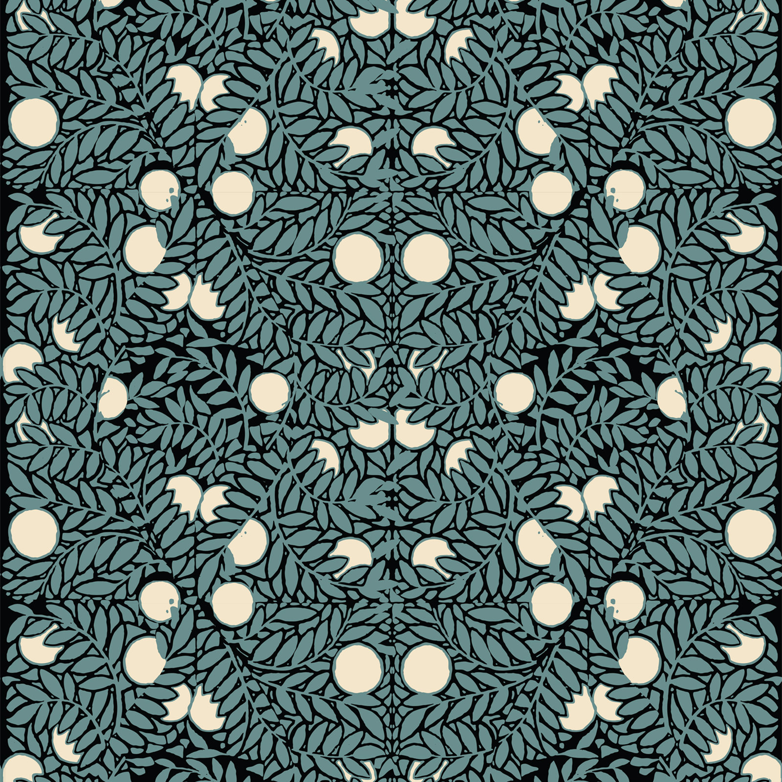 Orange Bush Self-Adhesive Wallpaper, Blue, Peel & Stick, Self-adhesive