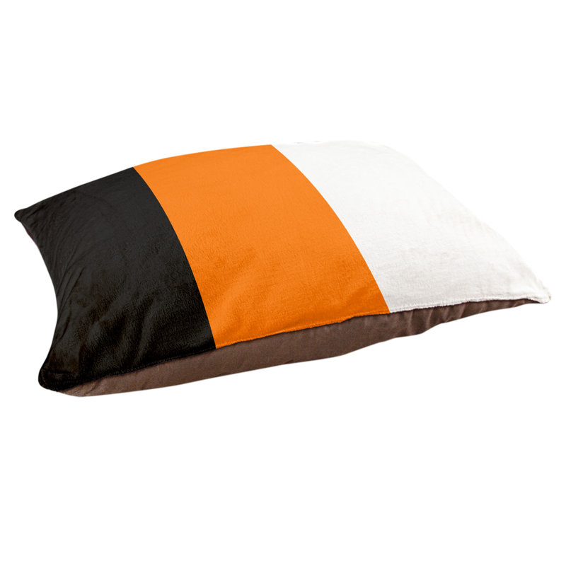 Oreiller Oklahoma, Moyen (l 28 po x P 18 po x H 6 po), Noir / milieu orange