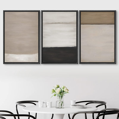 " Grunge Pastel Colour Block Collage Abstract Shapes Wall Art " 3 - Pieces Painting Print