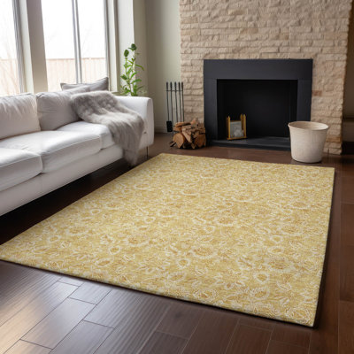 Premium Machine Washable Addington Gold Rug