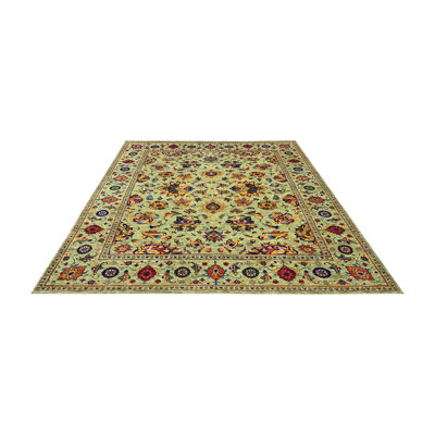 Tapis transitionnel en soie et laine noué à la main 7 pi 11 po x 9 pi 9 po Collection Azmi