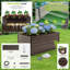 Lit de jardin surélevé en acier galvanisé avec bordure de sécurité 74,6 po x 35,4 po x 25 po, noyer