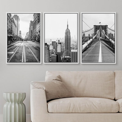 Photo Brooklyn Bridge In New York City Buildings Modern Contemporary Artwork