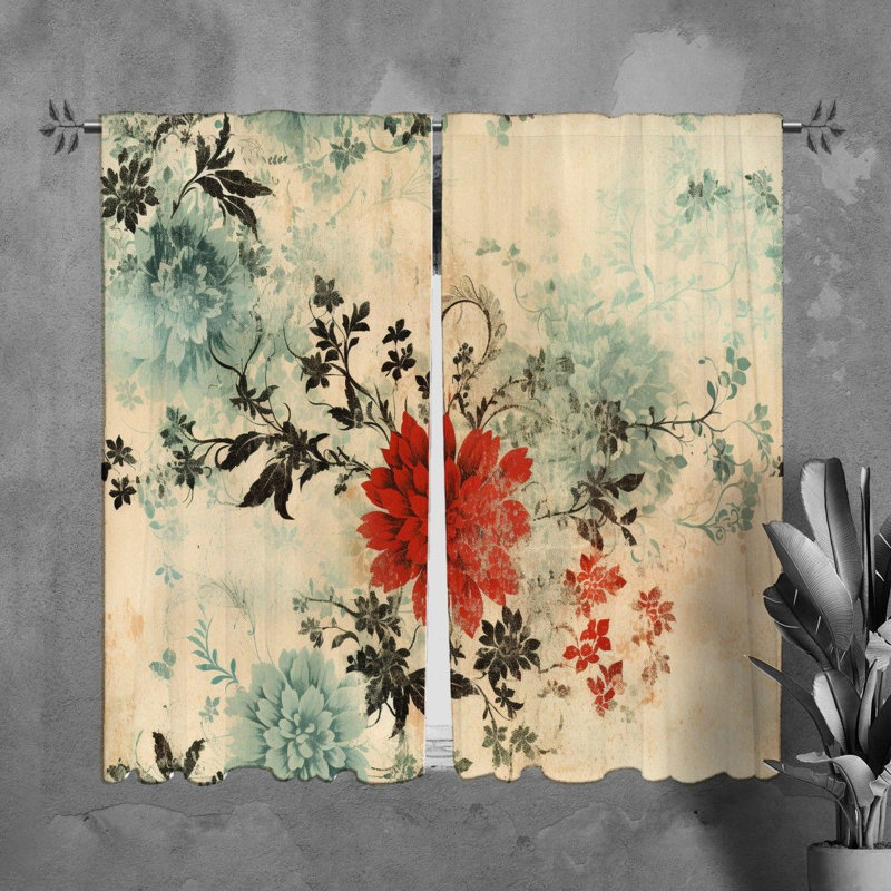 Temeshia Polyester Room Darkening Curtain Pair, L 40 po x L 61 po
