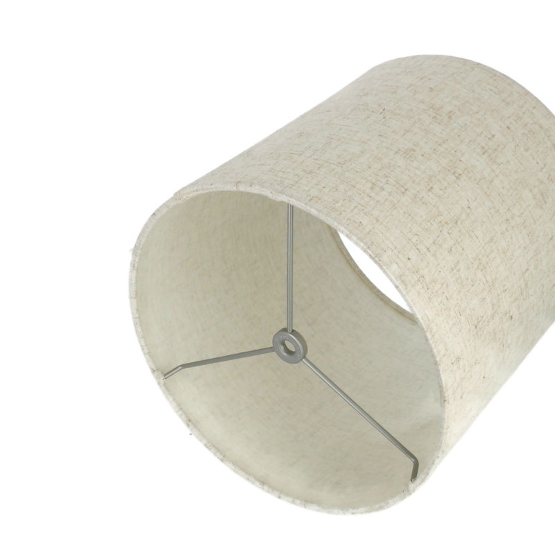 Abat-jour tambour en lin (araignée), H 10 po x l 10 po x P 10 po, Beige clair