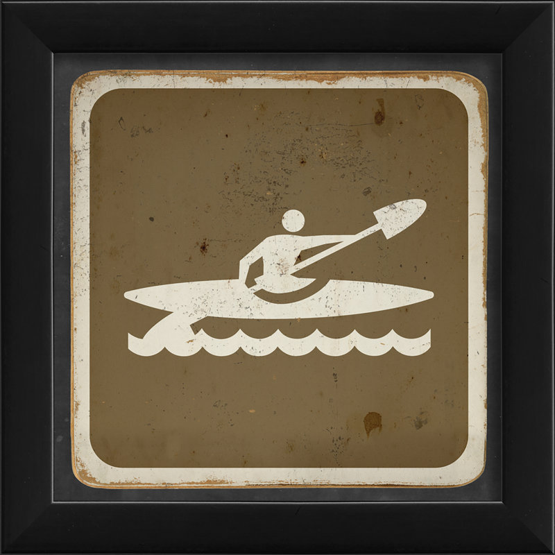 « kayaking », impression encadrée Sign, Brun