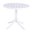 Table ronde moderne en plastique blanc moderne - table de salle à manger intérieure / extérieure 36 pouces, table de patio légère en polypropylène toutes saisons pour le jardin, la cour, la cuisine, le camping