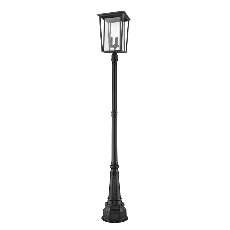 Lampadaire 1 lumière Amreet (double), Noir, H 97,25 po x l 14 po x P 14 po