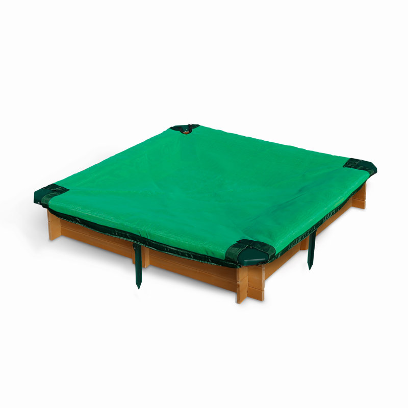 Gorilla Playsets 45.5" x 8" Solid Wood  Square Sandbox with Cover