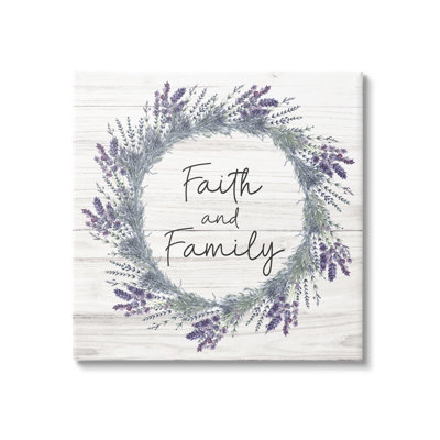 " Faith And Family Sign Blue Hyacinth Florals Wild Thistle "