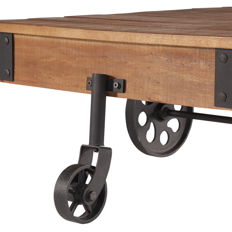 Table basse Zona Wheel, Chêne rustique