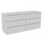 Commode double 6 tiroirs Asteria, poignées en métal - Blanc-375194792