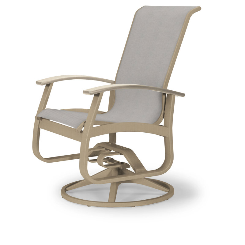 Chaise de patio pivotante Askar, Alliage Sunbrella®, Désert P60, Graphite texturé