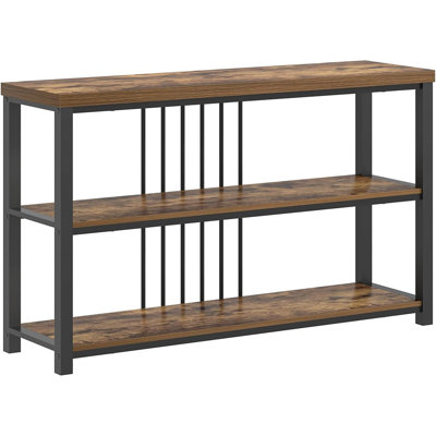 Industrial Console Table, 3 Tier Entryway Table, Sofa Fo...